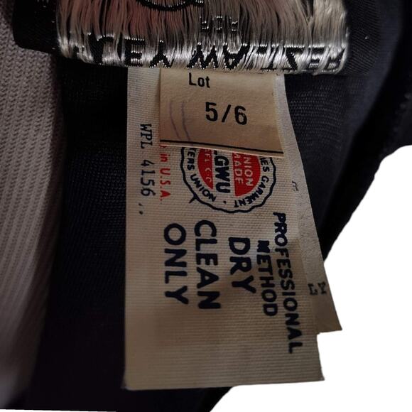 Vintage 80s Huey Waltzer Darcy Party Dress Size S Striped Drop Waist Full Skirt - Picture 14 of 15